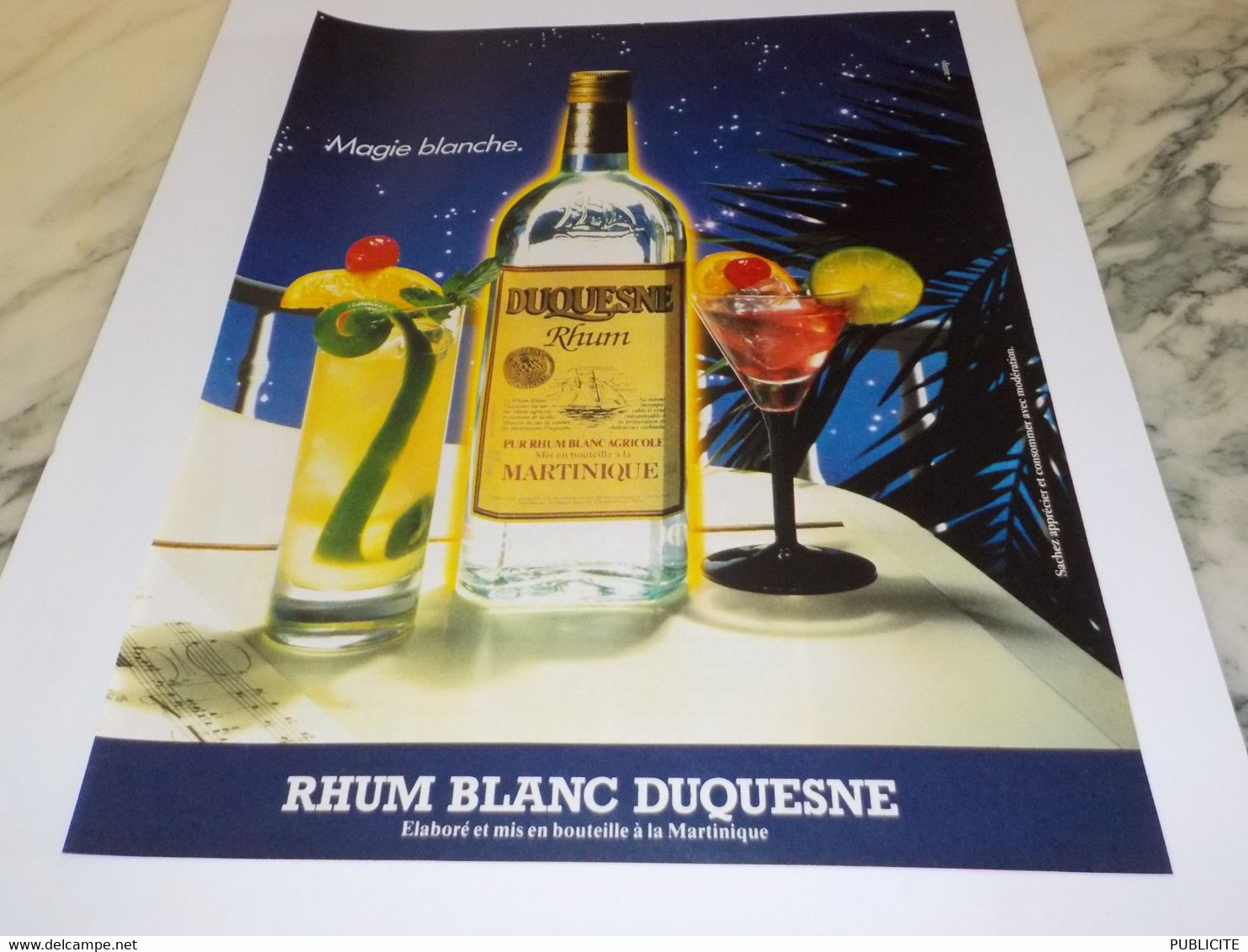 ANCIENNE PUBLICITE  MAGIC BLANC DUQUESNE BLANC RHUM 1984 - Alcolici