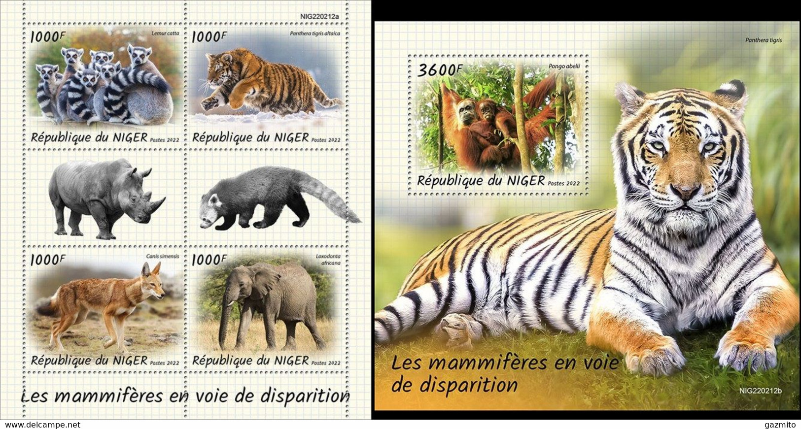 Niger 2022, Animal In Danger, Tiger, Monkey, 4val In BF +BF - Chimpanzees