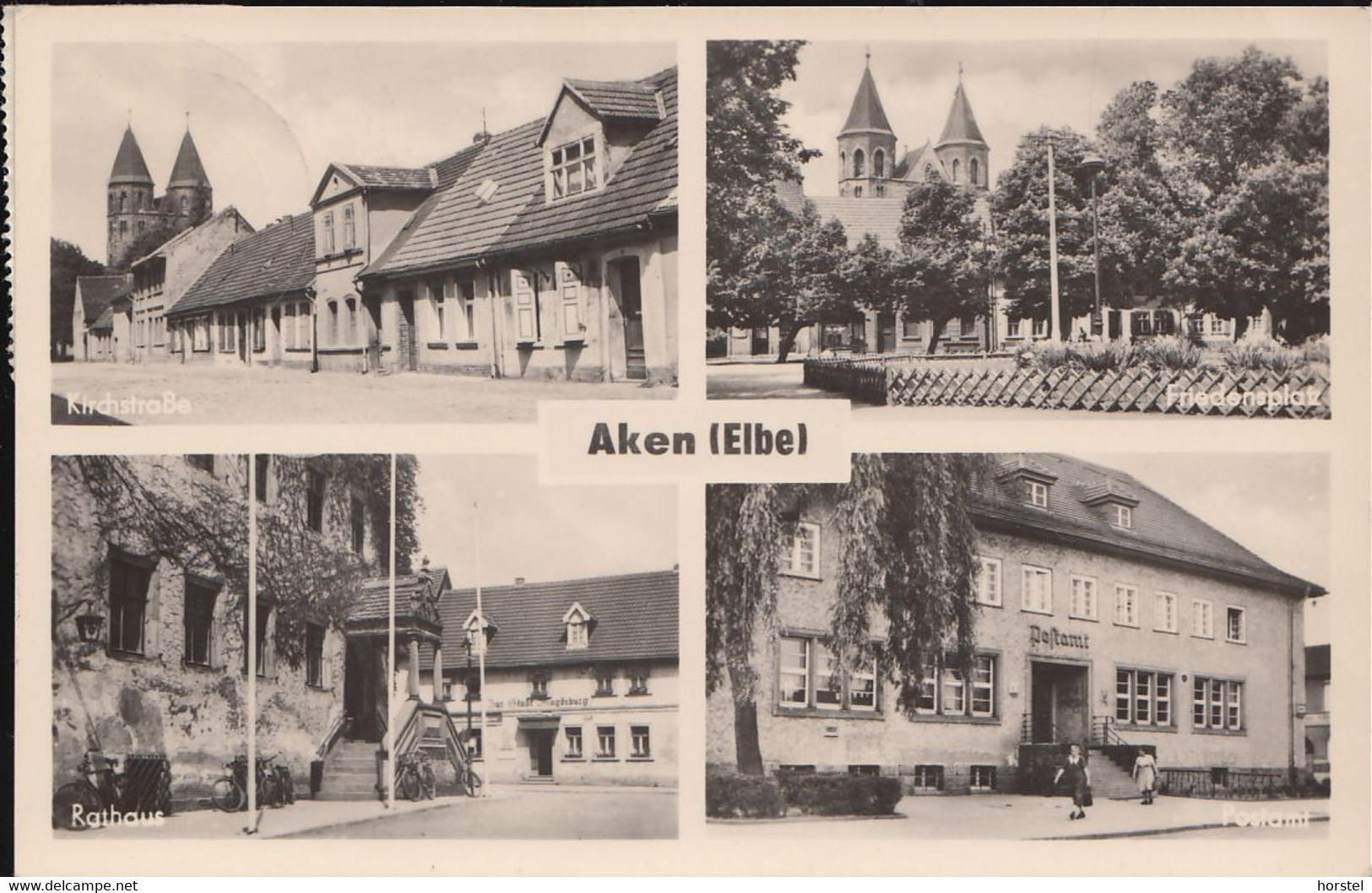 06385 Aken (Elbe) - Alte Straßenansichten - Postamt - Rathaus - Stamp - Aken