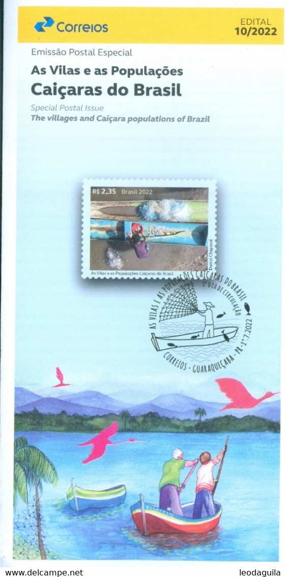 BRAZIL 2022  -  THE VILLAGES AND "CAIÇARA" POPULATION  OF BRAZIL -  EDICT Nº10 / 2022 - Storia Postale