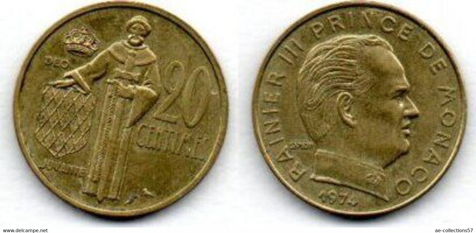 Monaco 20 Centimes 1974 TTB+ - 1960-2001 Franchi Nuovi