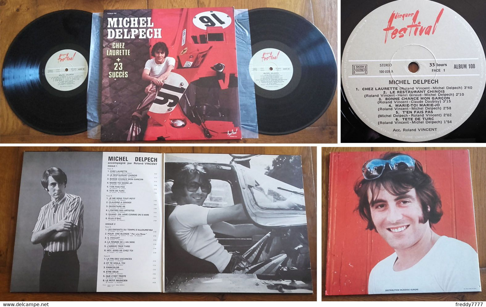 RARE French DOUBLE LP 33t RPM (12") MICHEL DELPECH (Gatefold P/s, 1974) - Collectors