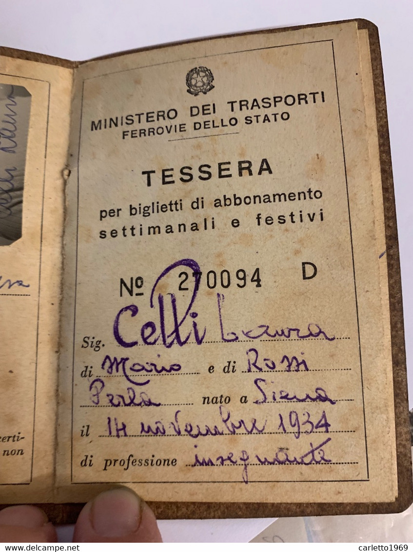 TESSERA FERROVIE DELLO STATO PER BIGLIETTI ABBONAMENTO, STAZIONE DISTRIBUTRICE SIENA 1956 - Europe