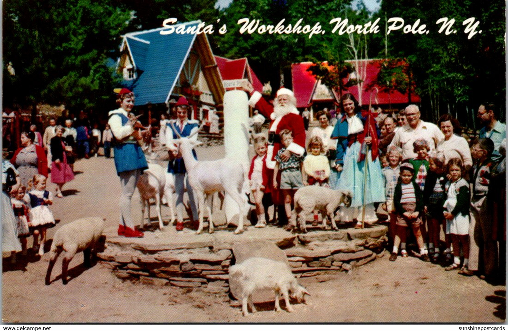 New York Adirondacks North Pole Santa's Woorkshop Santa And His Helpers - Adirondack