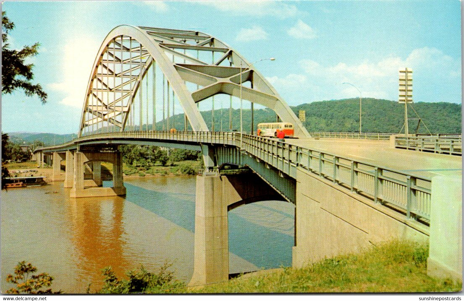 West Virginia Wheeling Fort Henry Bridge Spanning Ohio River - Wheeling