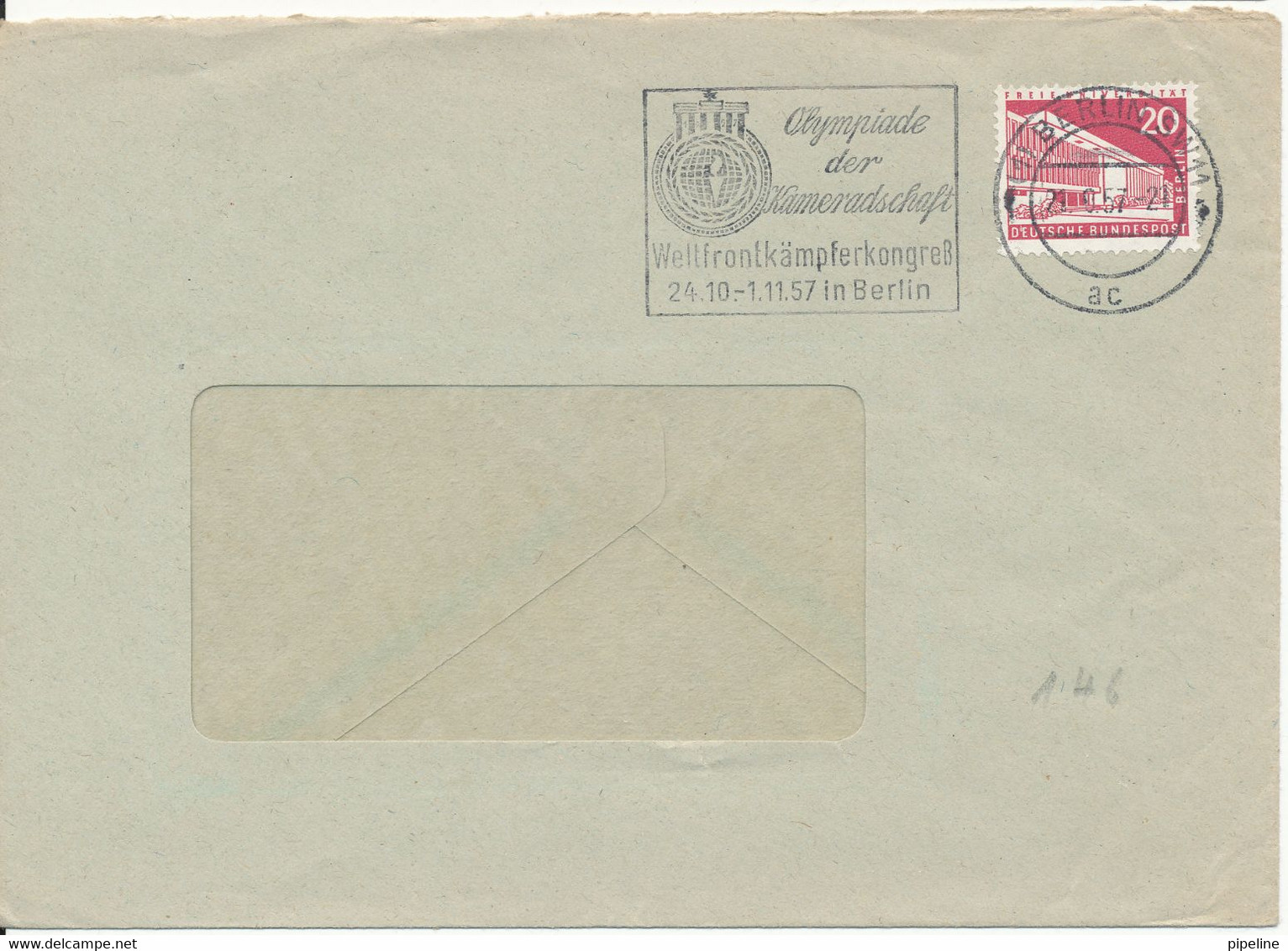 Germany Berlin Cover 21-9-1957 Single Franked - Covers & Documents