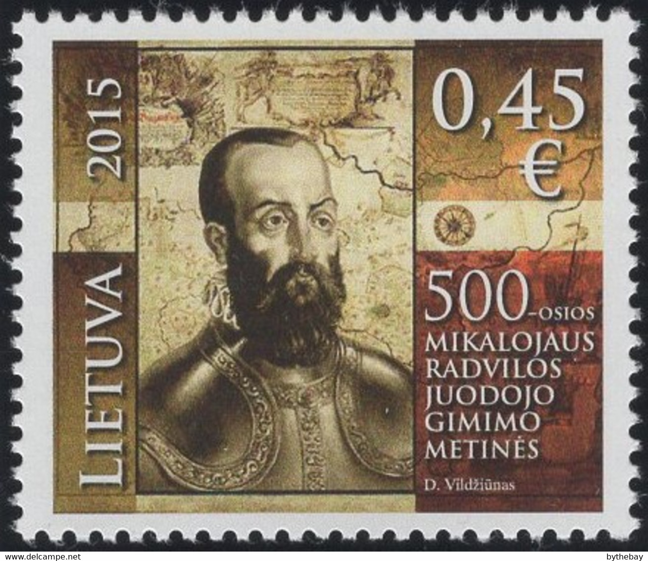 Lithuania 2015 MNH Sc 1047 45c Mikolaj Radziwill, Grand Hetman - Litouwen