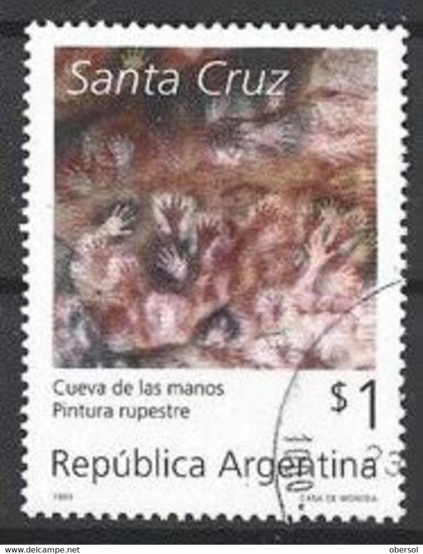 Argentina 1993 Cueva De Las Manos Philatelic Cancel With Gum - Used Stamps