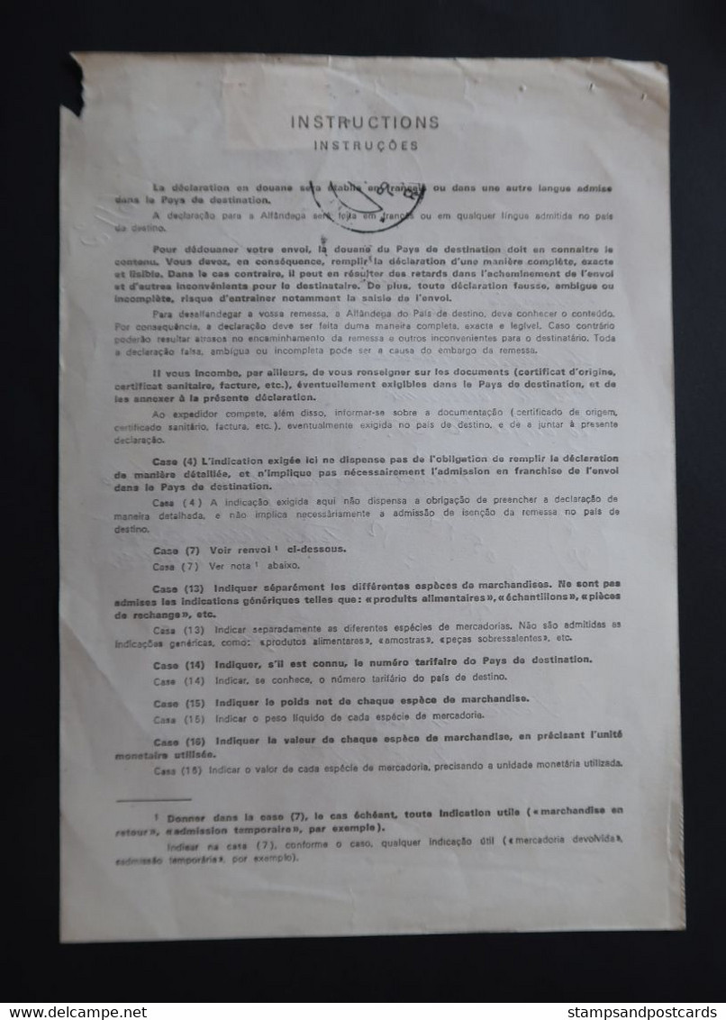 Portugal Declaration Douane Avec Timbre Exportation Vin Porto Riba De Ave 1970 Port Wine Customs Declaration With Stamp - Lettres & Documents