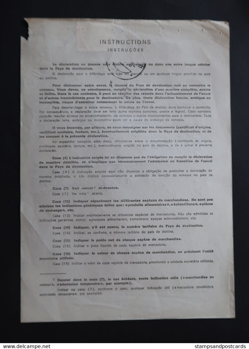 Portugal Declaration Douane Avec Timbre Exportation Vin Porto Riba De Ave 1970 Port Wine Customs Declaration With Stamp - Briefe U. Dokumente