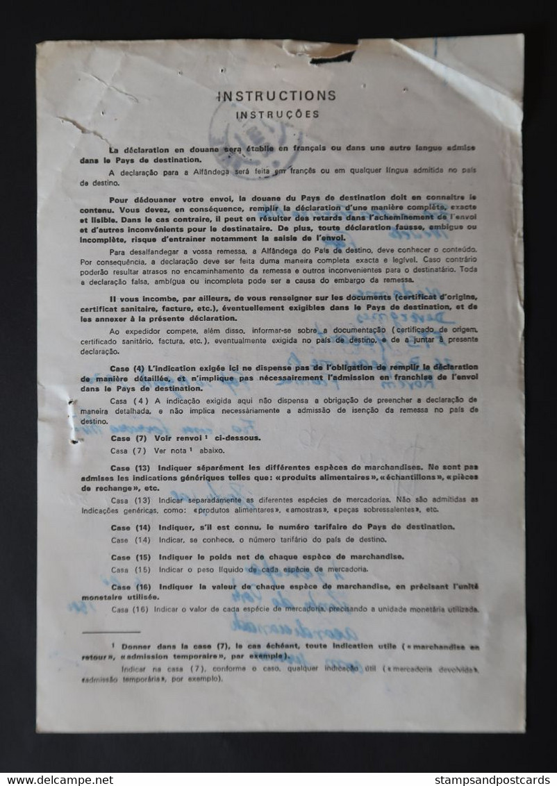 Portugal Declaration Douane Avec Timbre Exportation Vin Porto Fafe 1970 Port Wine Customs Declaration With Stamp - Lettres & Documents