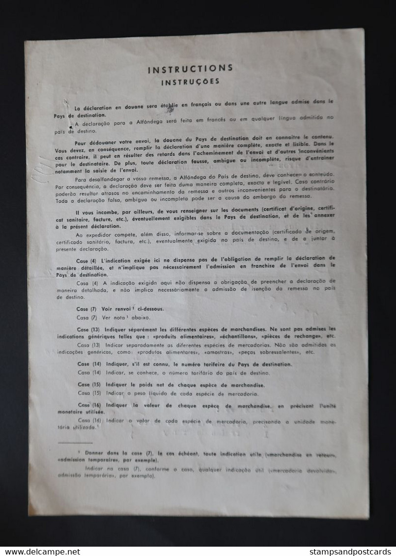 Portugal Declaration Douane Avec Timbre Exportation Vin Porto Vila Nova De Gaia 1970 Port Wine Customs Declaration - Storia Postale