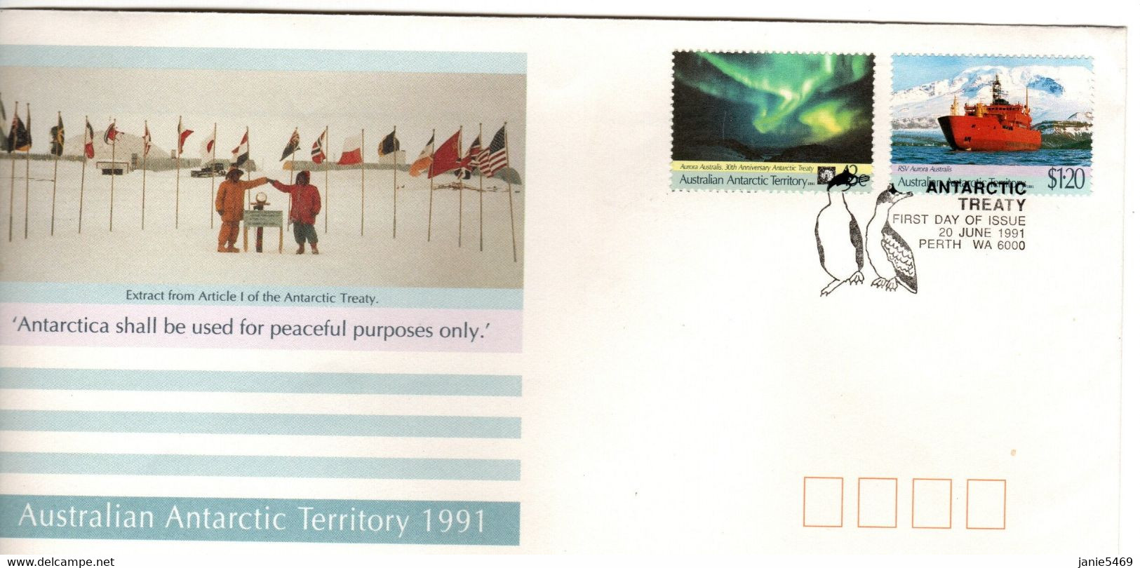 Australian Antarctic Territory 1991 Treaty First Day Cover - FDC