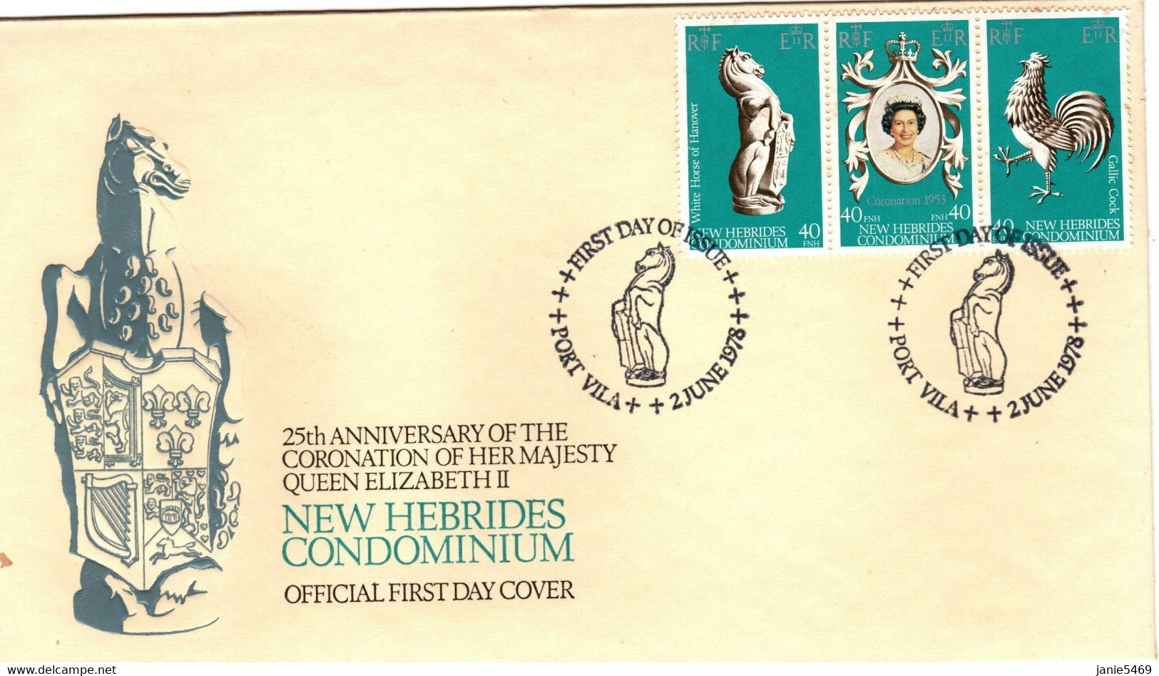 New Hebrides 1978 Coronation English, First Day Cover - FDC