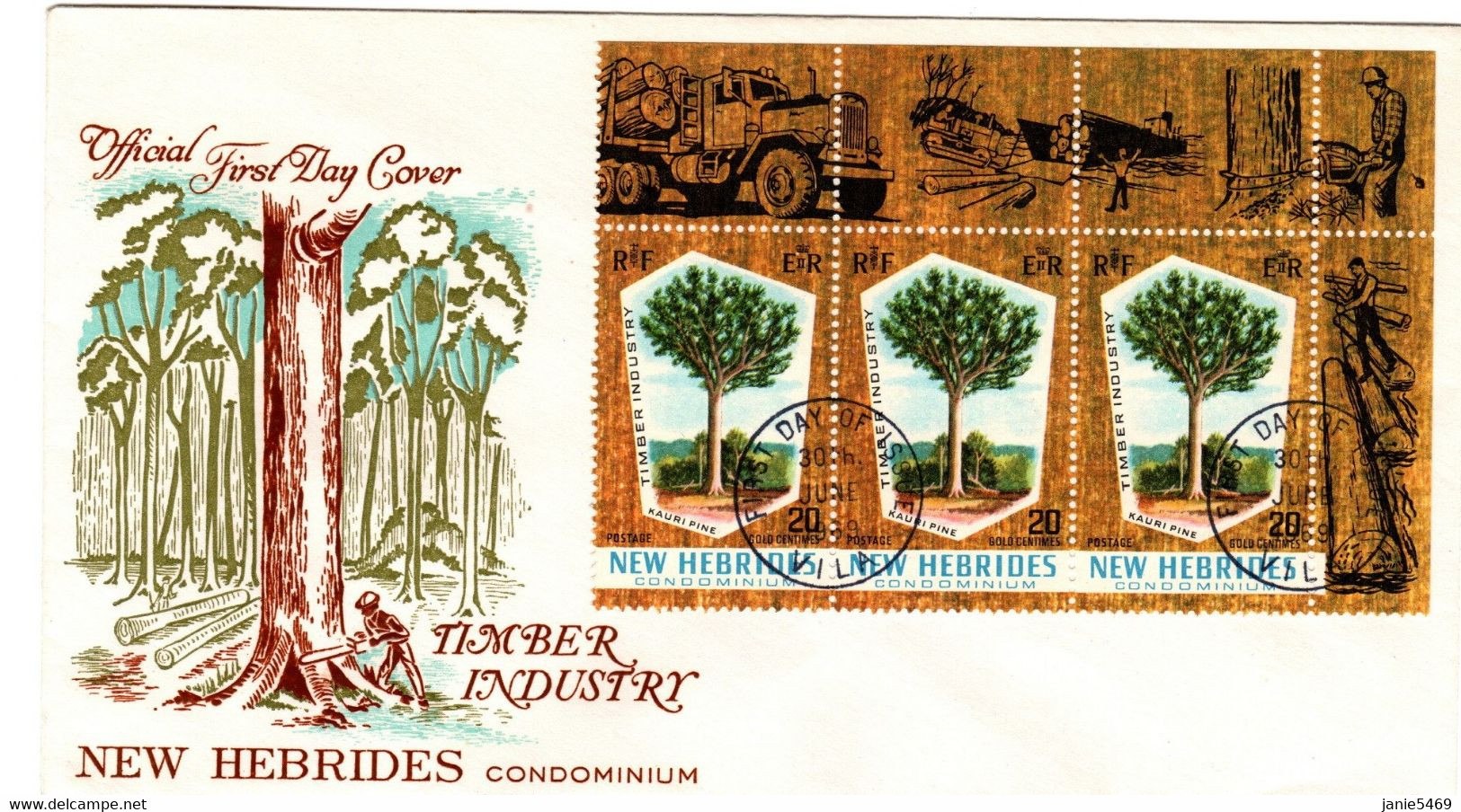 New Hebrides British 1969 Timber , First Day Cover - FDC