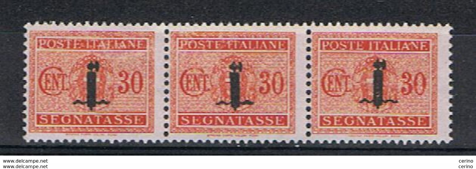 R.S.I.:  1944  TASSE  -  30 C. ARANCIO  STRISCIA  3  N. -  SASS. 64 - Postage Due