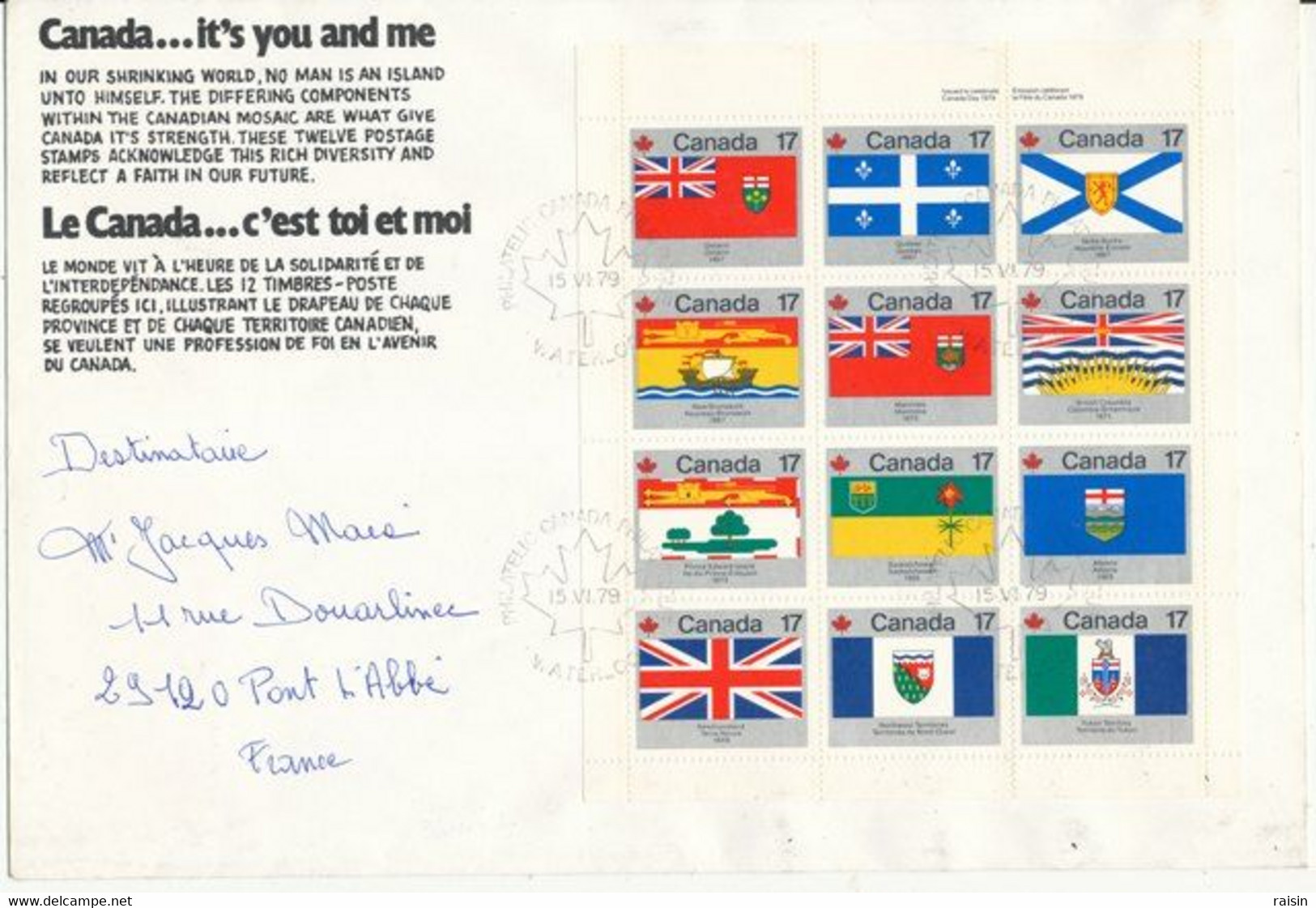 Canada 1979 Enveloppe Commémorative Ayant Circulé TBE - Gedenkausgaben