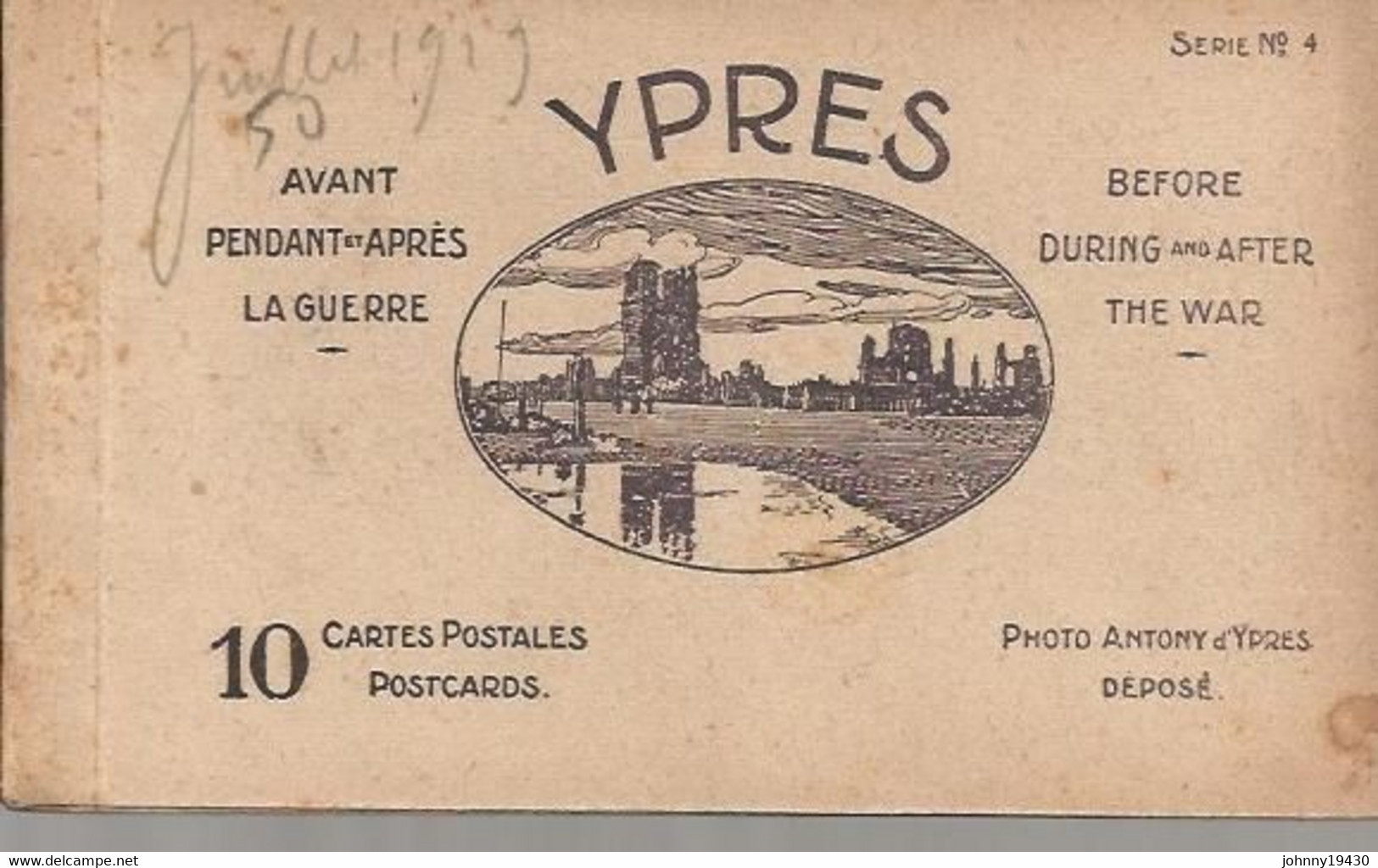 YPRES - AVANT PENDANT ET APRES LA GUERRE - Carnet De 10 Cartes Postale - ANTONY - Otros & Sin Clasificación