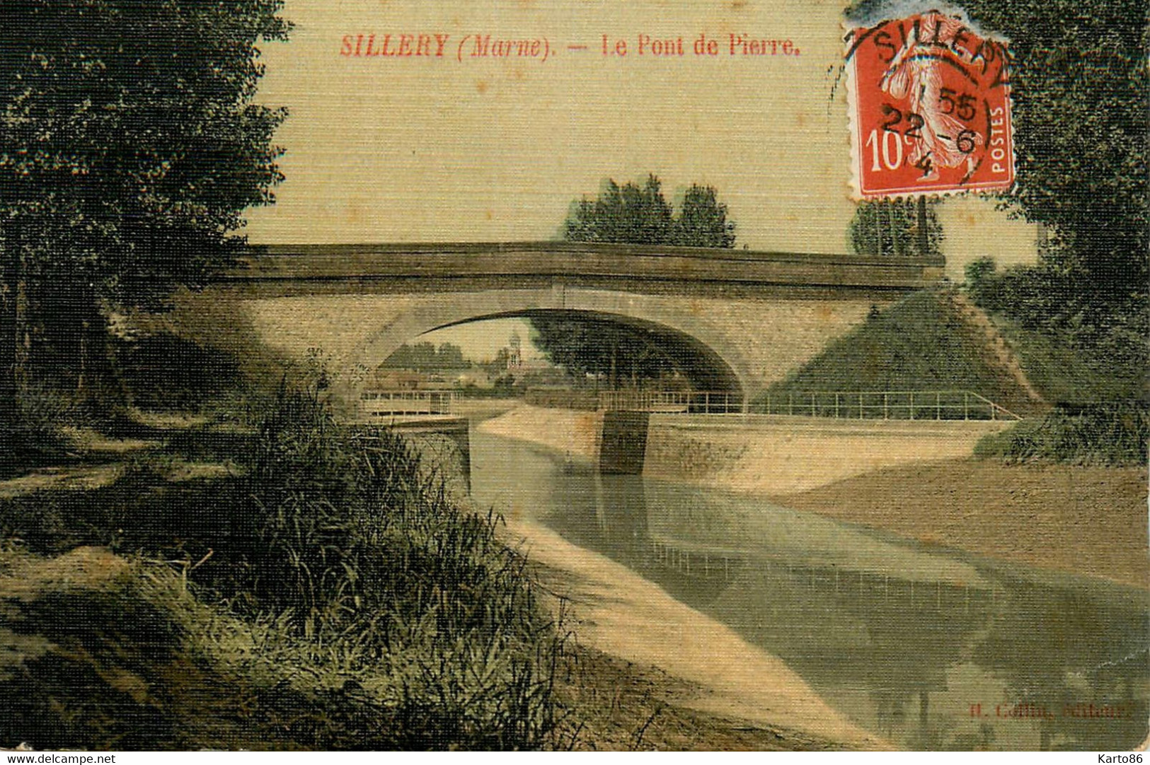 Sillery * Un Coin Du Village Et Le Pont De Pierre * Cpa Toilée Colorisée - Sillery
