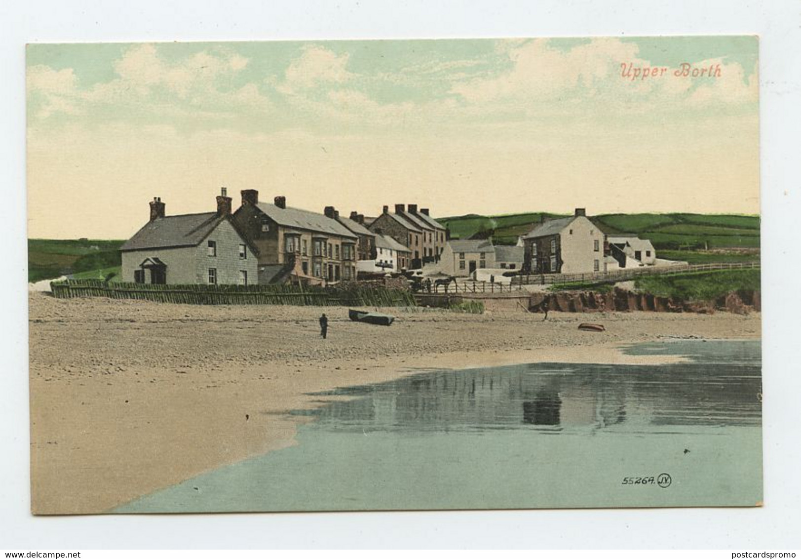 BORTH, Cardiganshire, Upper  Borth - Valentine's Series 55264  ( 2 Scans ) - Cardiganshire