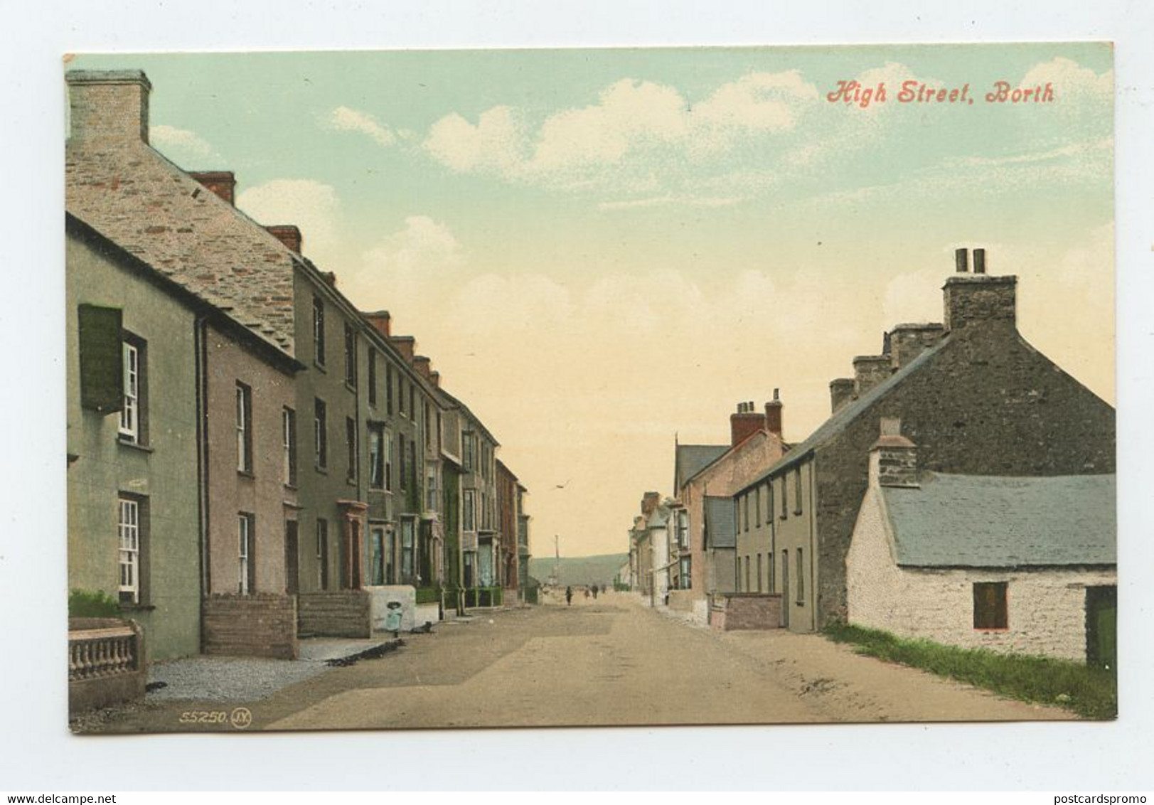 BORTH, Cardiganshire, High Street - Valentine's Series 55250  ( 2 Scans ) - Cardiganshire