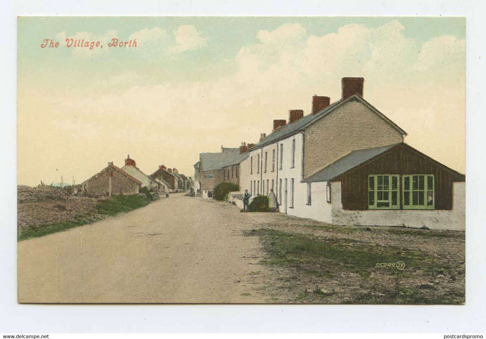 BORTH, Cardiganshire, The Village - Valentine's Series 55249  ( 2 Scans ) - Cardiganshire