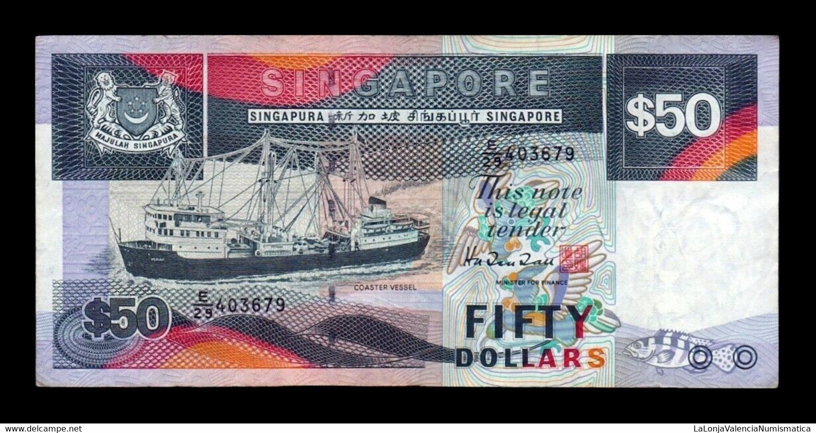 Singapur Singapore 50 Dollars 1997 Pick 36 T.679 BC/MBC F/VF - Singapore