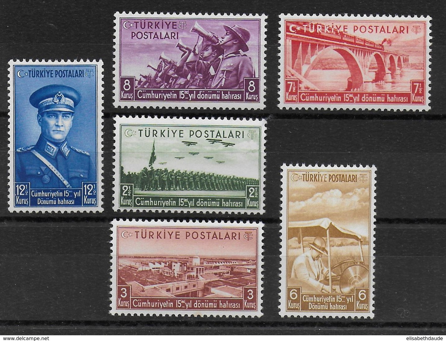TURQUIE - 1939 - YVERT N° 894/899 ** MNH - COTE = 30 EUR. - Unused Stamps