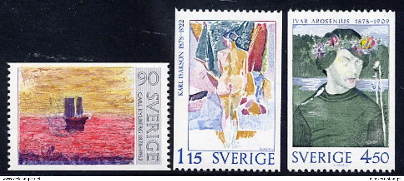 SWEDEN 1978 Painters' Centenaries MNH / **..  Michel 1034-36 - Ongebruikt