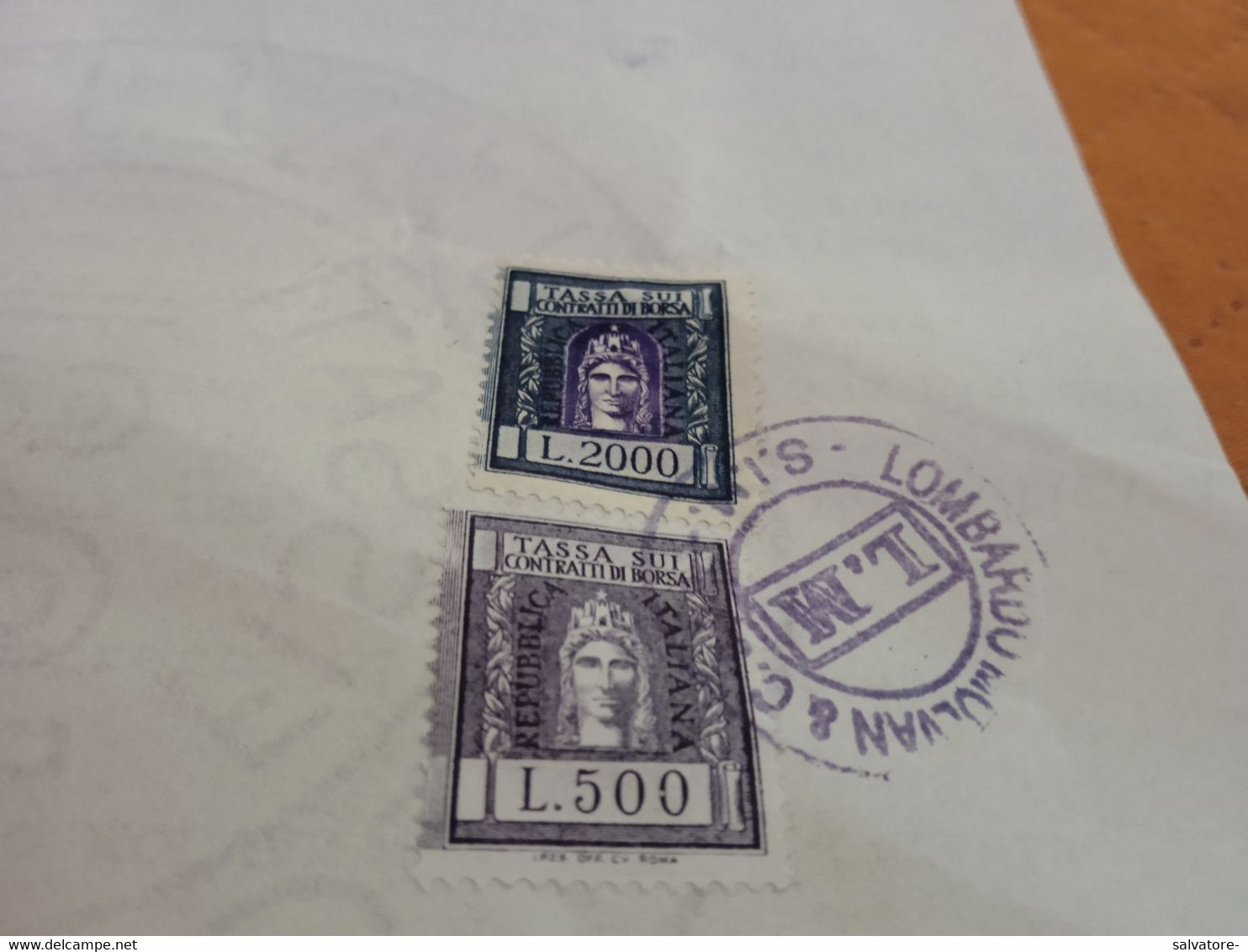 MARCHE DA BOLLO TASSA SUI CONTRATTI DI BORSA LIRE 2000 + 500 - 1992 - Revenue Stamps