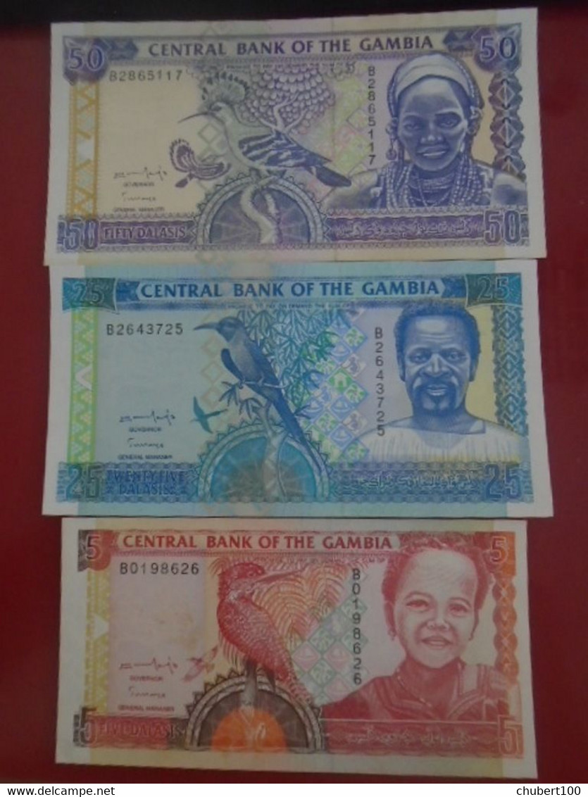 GAMBIA , P 16 18 19 ,  5 25 50  Dalasis , ND 1996 2001, AU + UNC Neuf , 3 Notes - Gambia