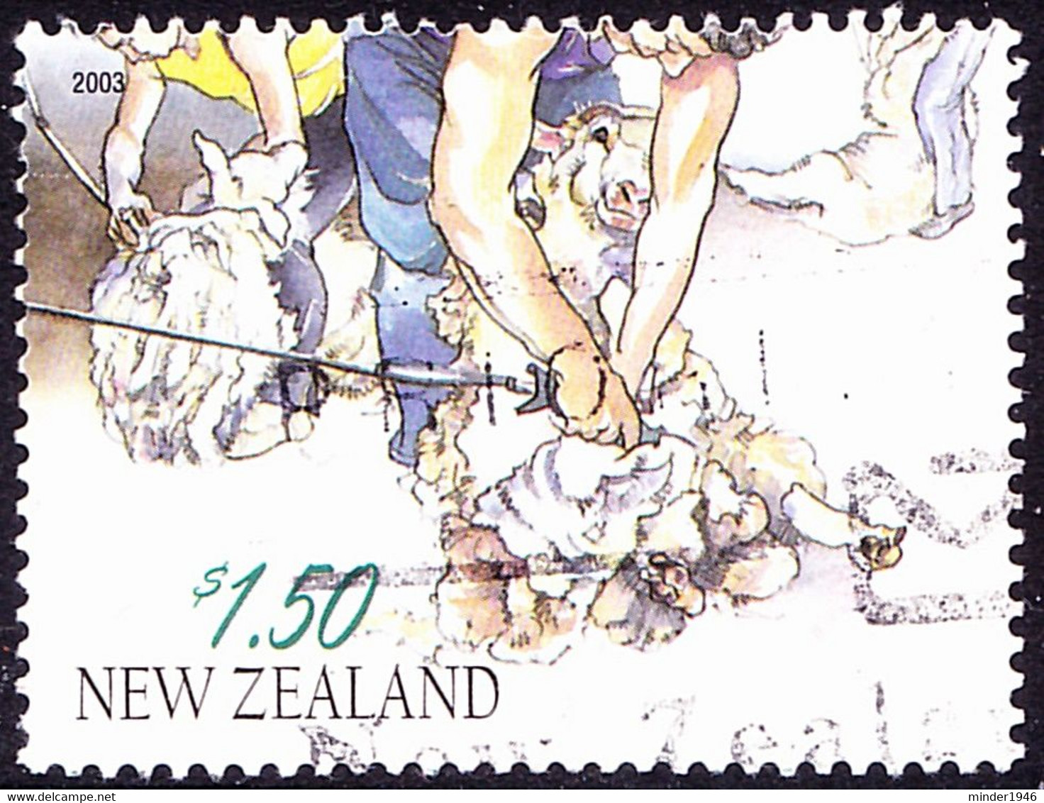 NEW ZEALAND 2003 $1.50 Multicoloured, Chinese New Year-Year Of The Sheep-Shearer SG2569 FU - Gebraucht