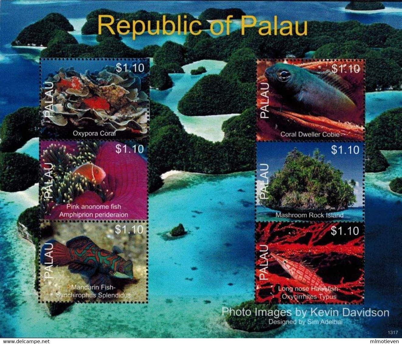 MDN-BK22-062 MINT ¤ PALAU 2013 SHEET ¤ PHOTO KEVIN DAVIDSON - MARINE LIFE - FISH - SEALIFE - UNDERWATER WORLD - Marine Life