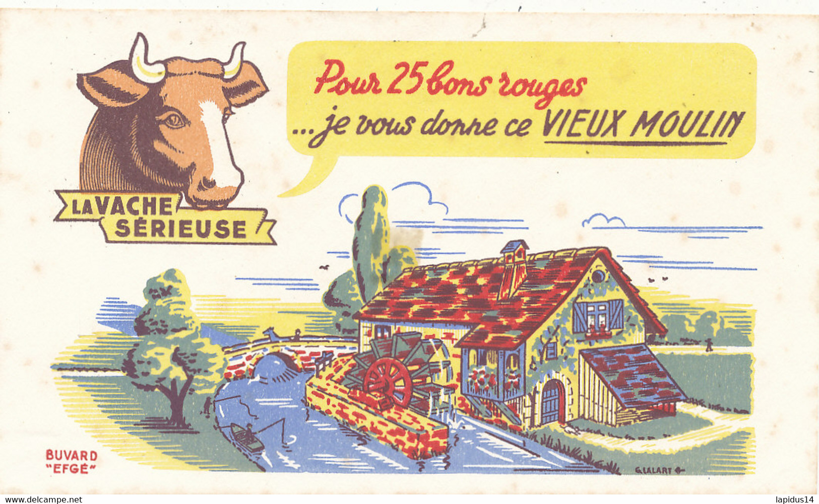 BU 2555 /   BUVARD - LA VACHE SERIEUSE  VIEUX MOULIN  (18,00 Cm X 10,50 Cm) - Produits Laitiers