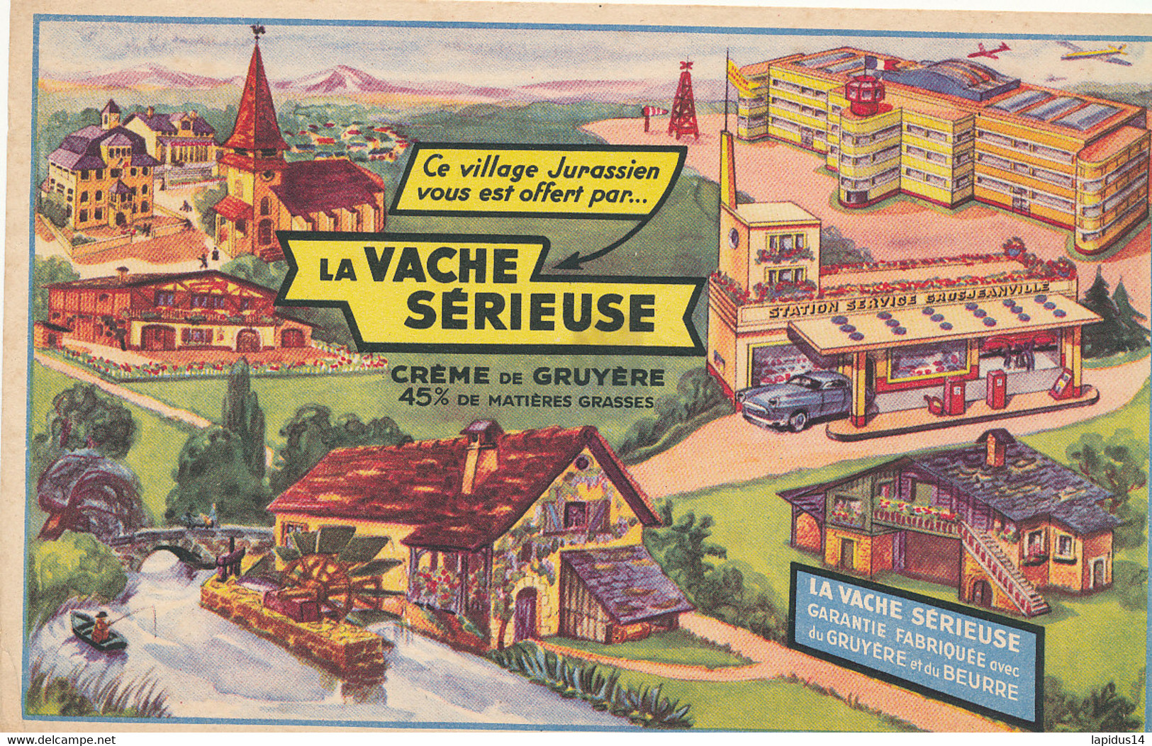 BU 2558 /   BUVARD - LA VACHE SERIEUSE  VILLAGE JURASSIEN (21,00 Cm X 13,50 Cm) - Lattiero-caseario