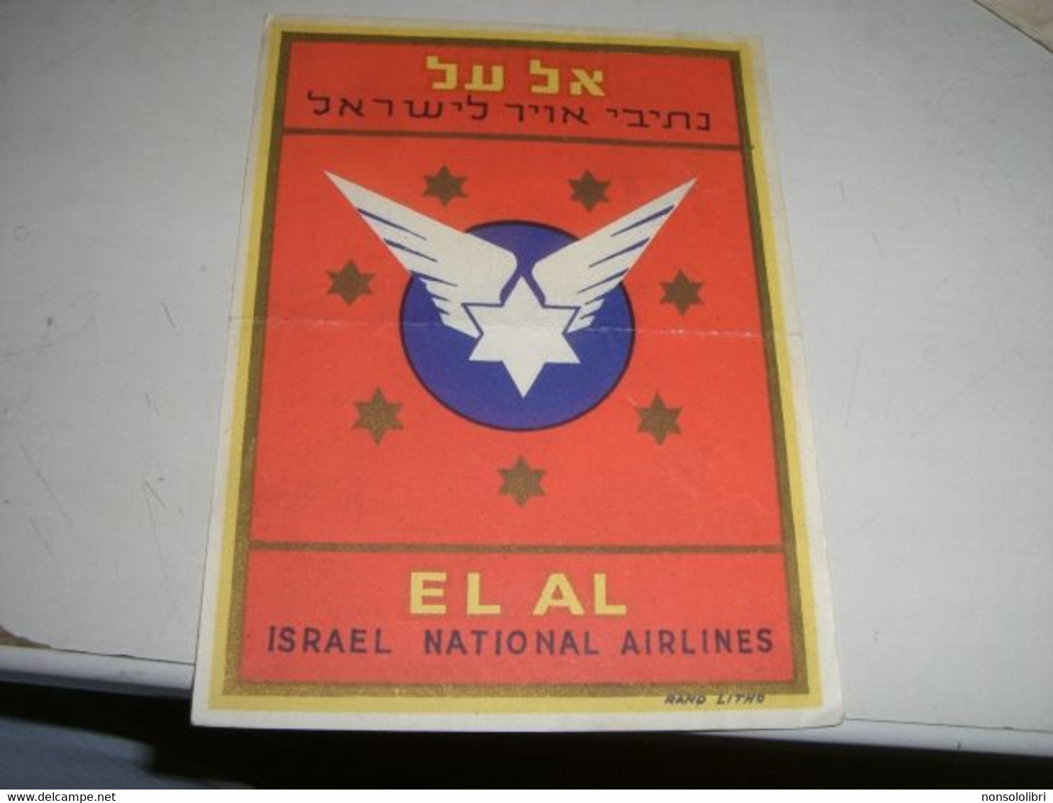 ETICHETTA  ISRAEL NATIONAL AIRLINES - Stickers