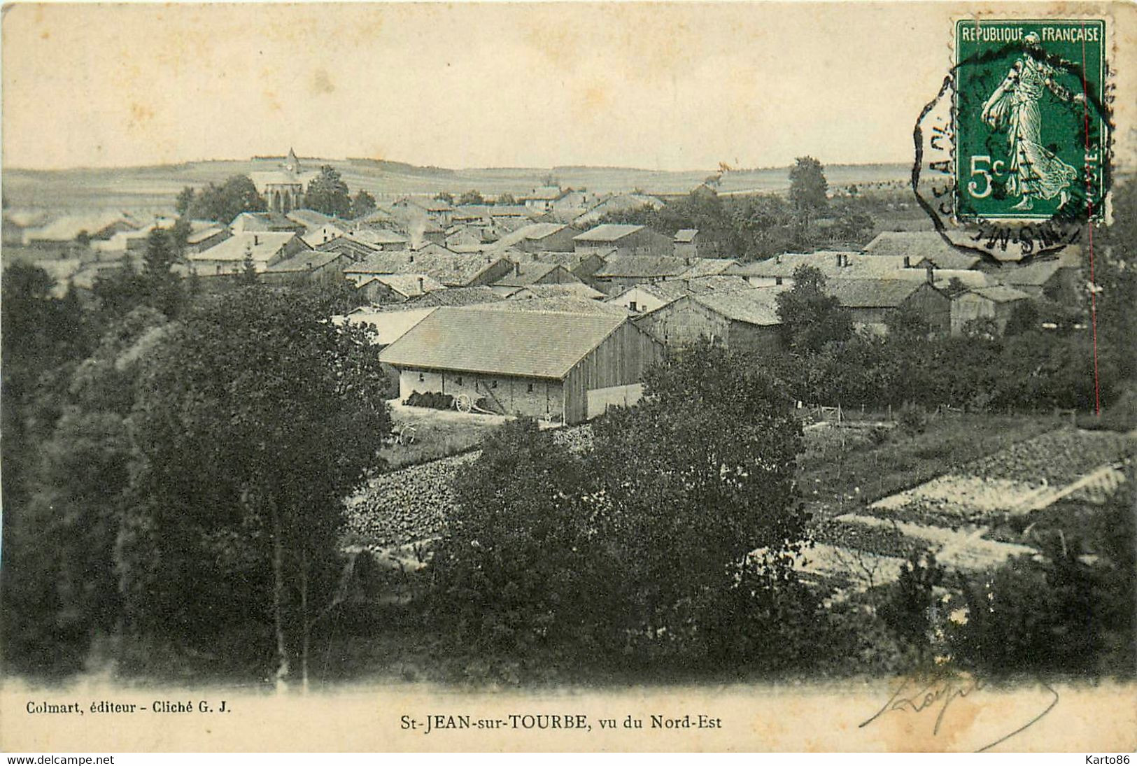 Ville Sur Tourbe * 1909 * Vu Du Nord Est Du Village - Ville-sur-Tourbe