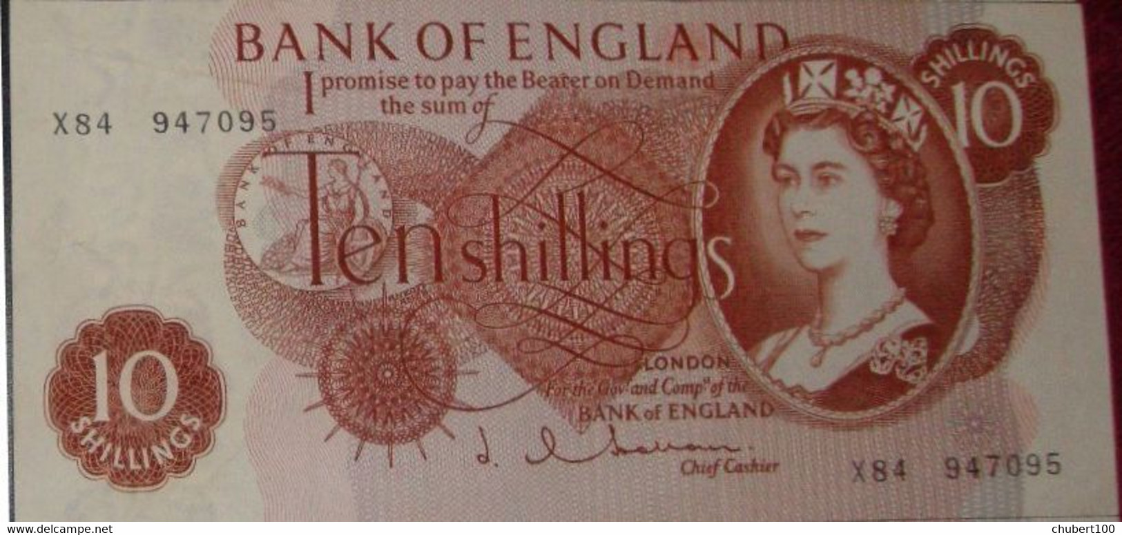 GREAT BRITAIN , P 373b , 10 Shillings , ND 1962, Almost  UNC , Presque  Neuf - 10 Shillings