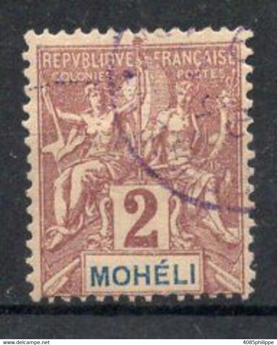 MOHELI Timbre Poste N°2 Oblitéré  TB Cote 1.75€ - Used Stamps