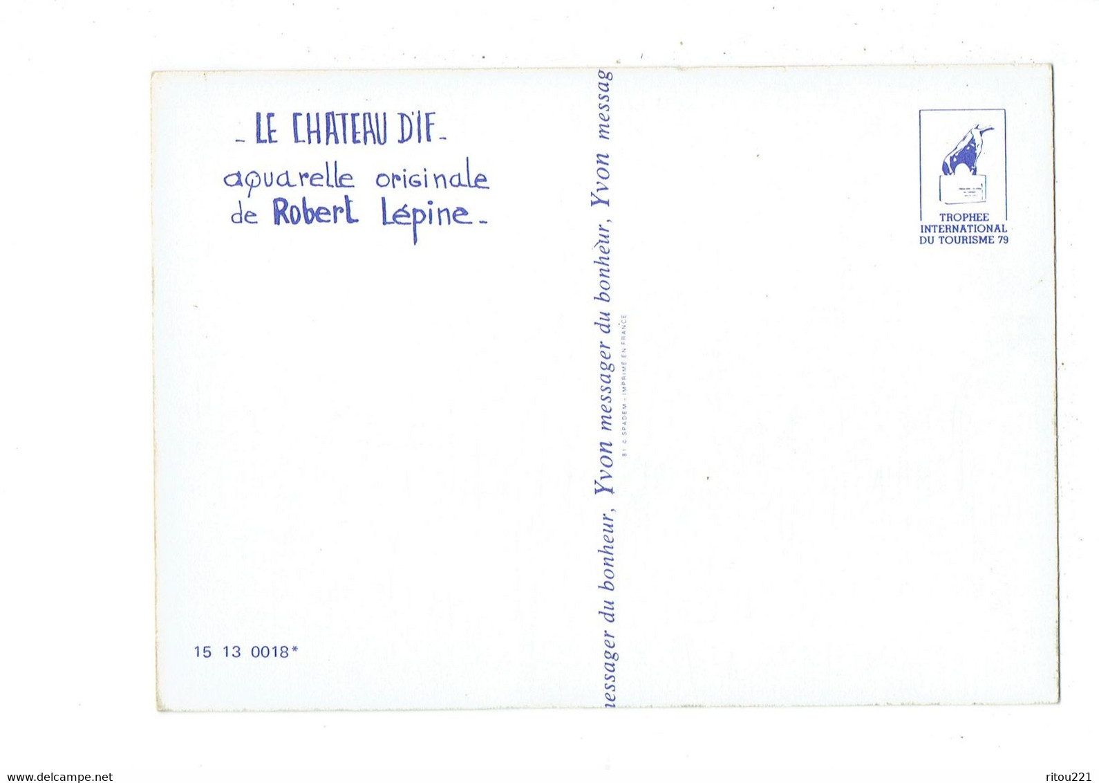 Cpm - Le Château D'If -  - Aquarelle Robert LEPINE - YVON 1513 0018 - Other & Unclassified