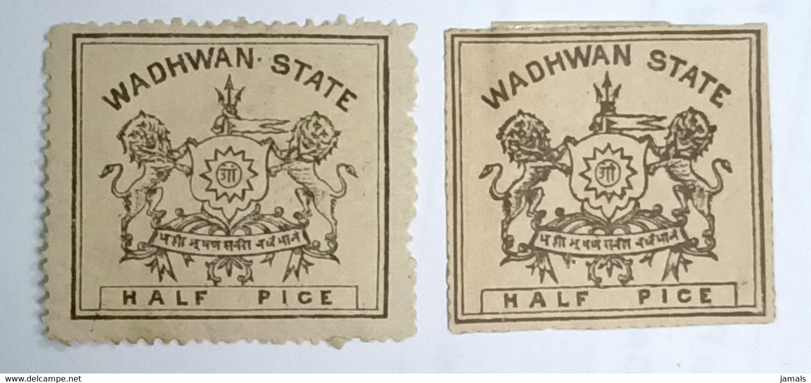 India, Princely State Wadhwan 2 Stamps, Inde, Indien, Condition As Per The Scan - Wadhwan