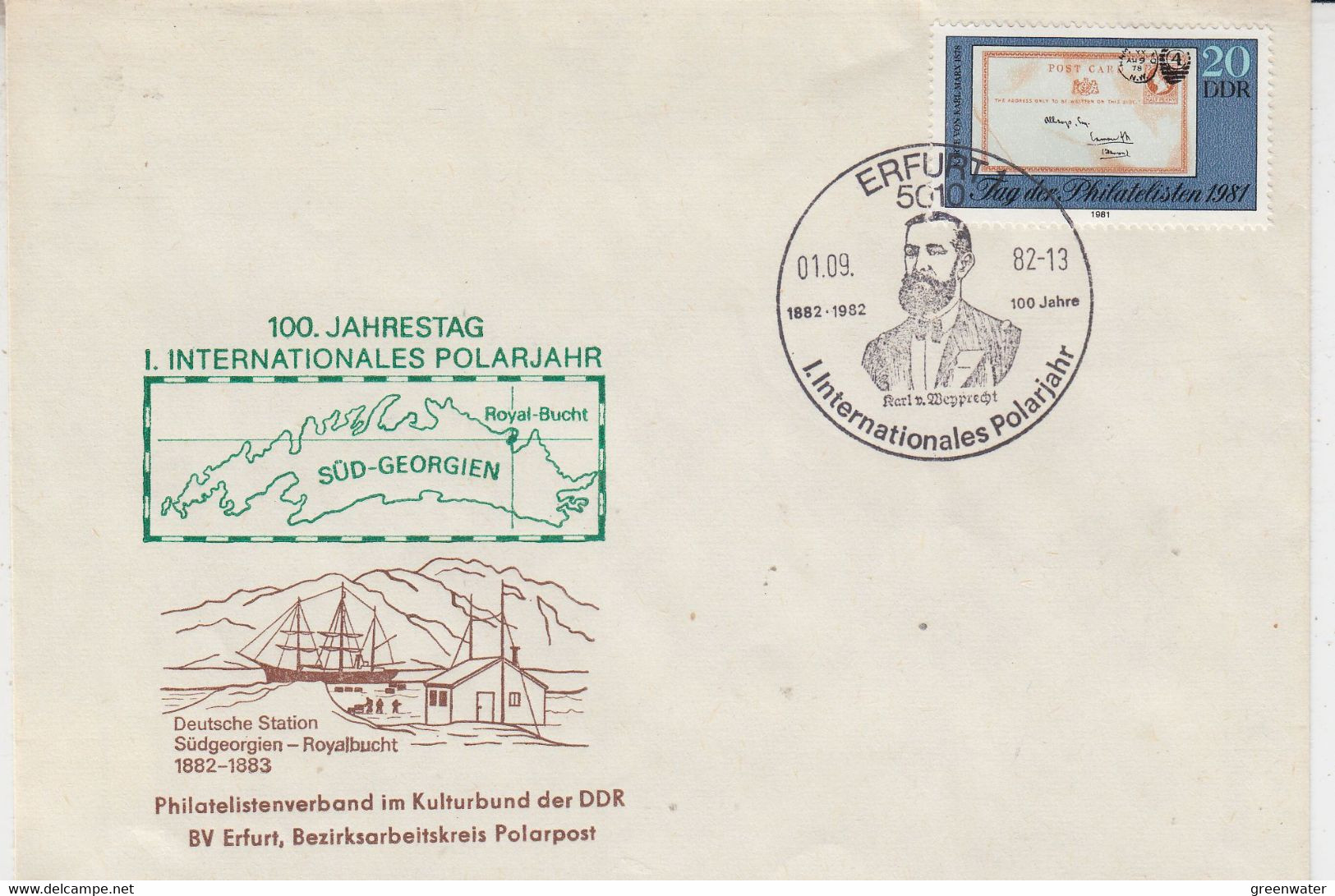 DDR 1982 100 Jahrestag Internationales Polarjahr Ca Erfurt  01-09-1982 (DD202) - Internationales Polarjahr