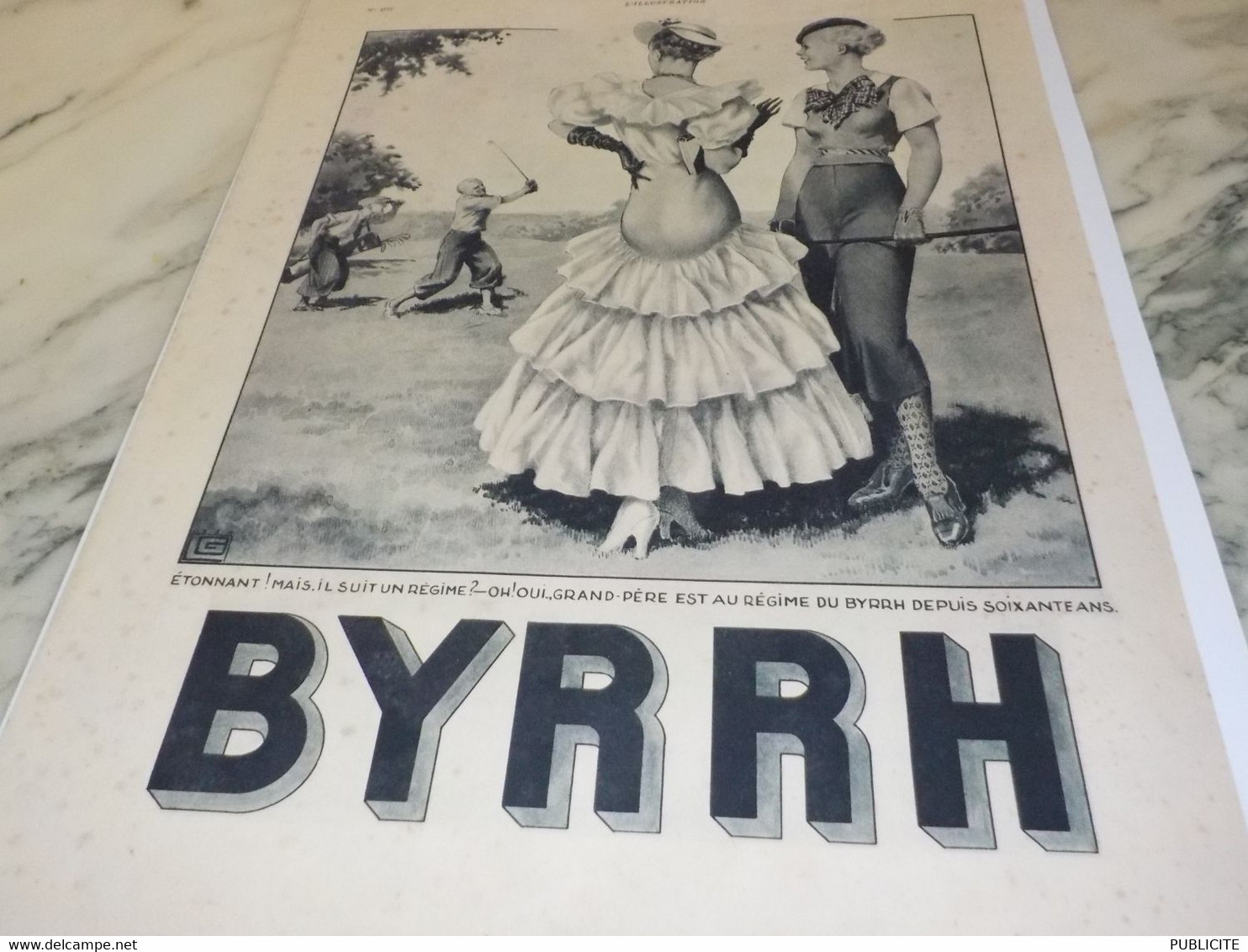 ANCIENNE PUBLICITE GOLF ET GRAND PERE  BYRRH 1934 - Alcools