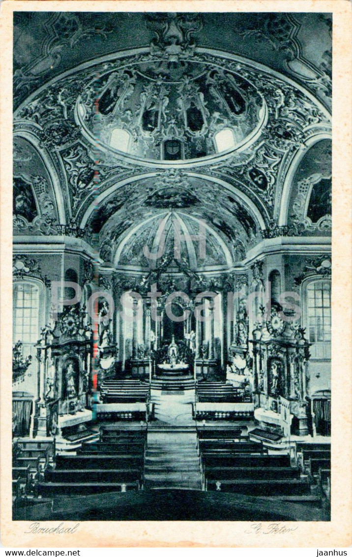 Bruchsal - St Peter - Church - A 4479 - Old Postcard - Germany - Unused - Bruchsal