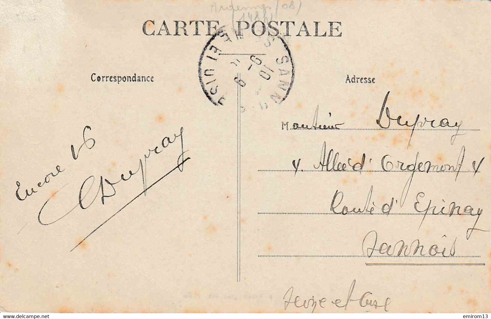 [08] Ambly Fleury Ardennes Grand Rue Et Poste A. Wilmet Photo édit Rethel Bureau De Poste Attelage Animation - Sonstige & Ohne Zuordnung