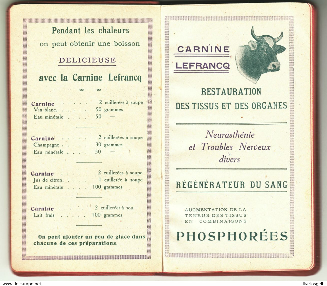 France Romainville Seine 1919 100-p CARNET De VISITES G.LEFRANCO Produits Chimiques Pour Fermiers Kalender Calendrier - Kleinformat : 1901-20