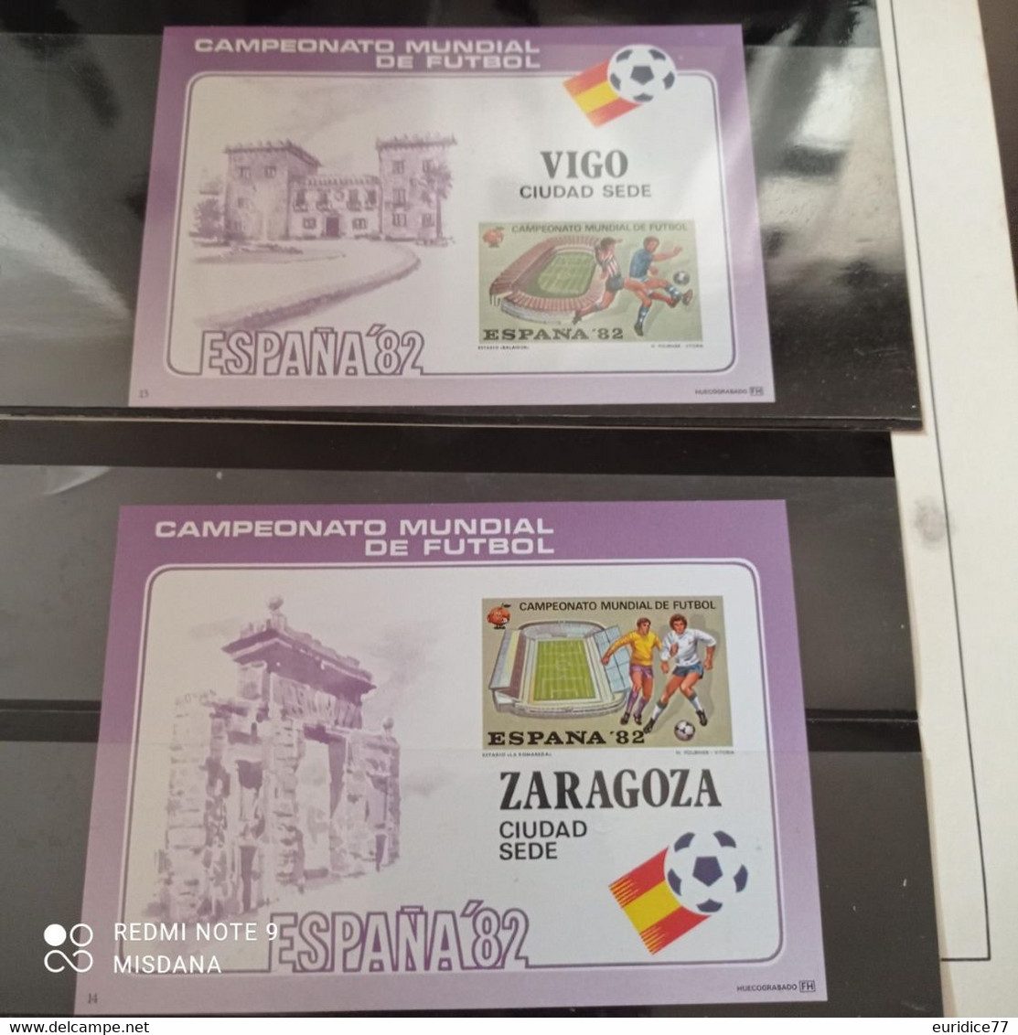 España 1982 - Juego Completo De 14 Hojas De Recuerdo HR Ciudades Sede Sin Dentar ** - Commemorative Panes