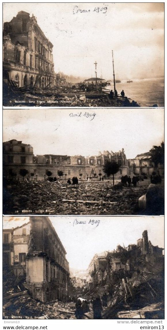 Sicilia Messina Catastrophe De MESSINA Tremblement De Terre 13 CARTES 28 Decembre 1908 - Messina