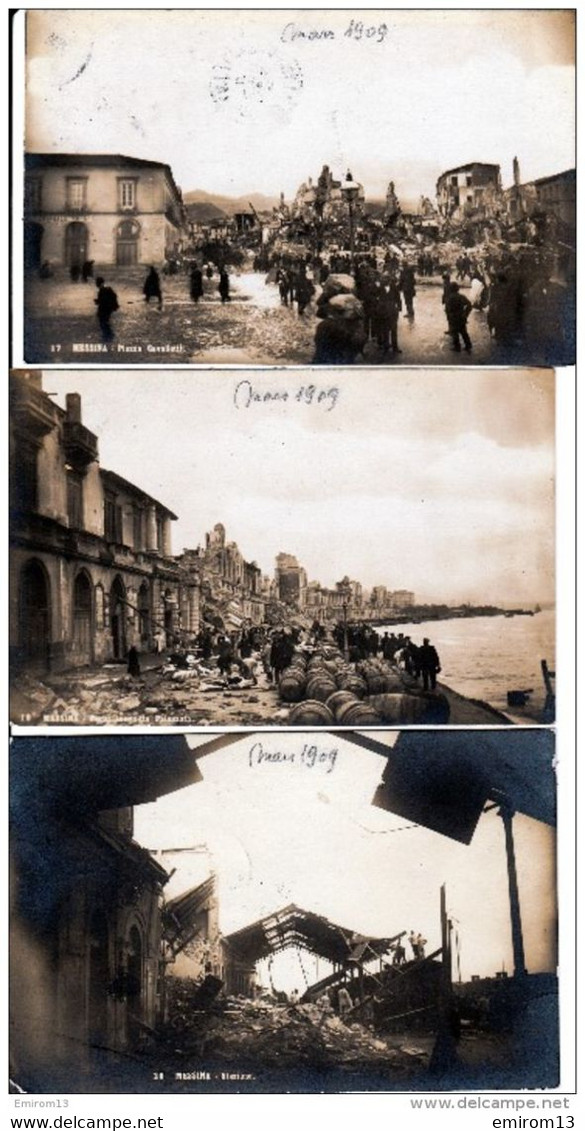 Sicilia Messina Catastrophe De MESSINA Tremblement De Terre 13 CARTES 28 Decembre 1908 - Messina