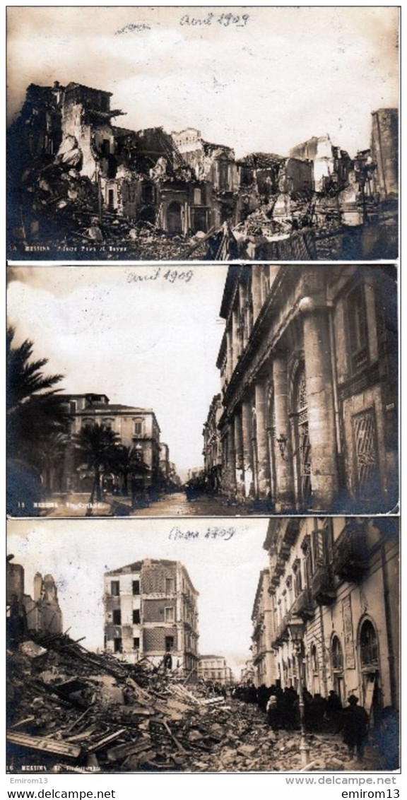 Sicilia Messina Catastrophe De MESSINA Tremblement De Terre 13 CARTES 28 Decembre 1908 - Messina